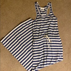 Lou & grey blue and cream strip maxi dress